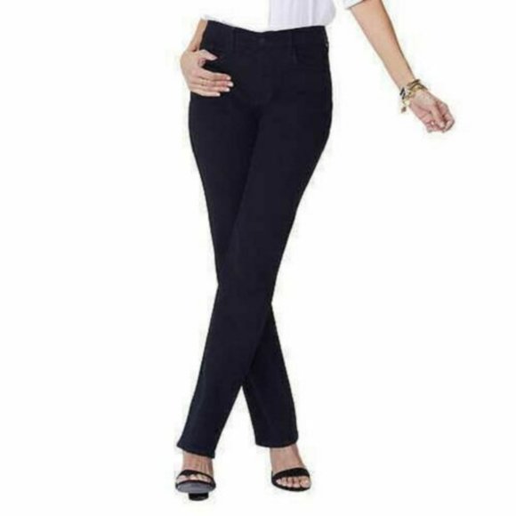 NWT NYDJ MARILYN STRAIGHT LEG JEANS WASH RINSE 2P (PETITE) - Picture 1 of 8